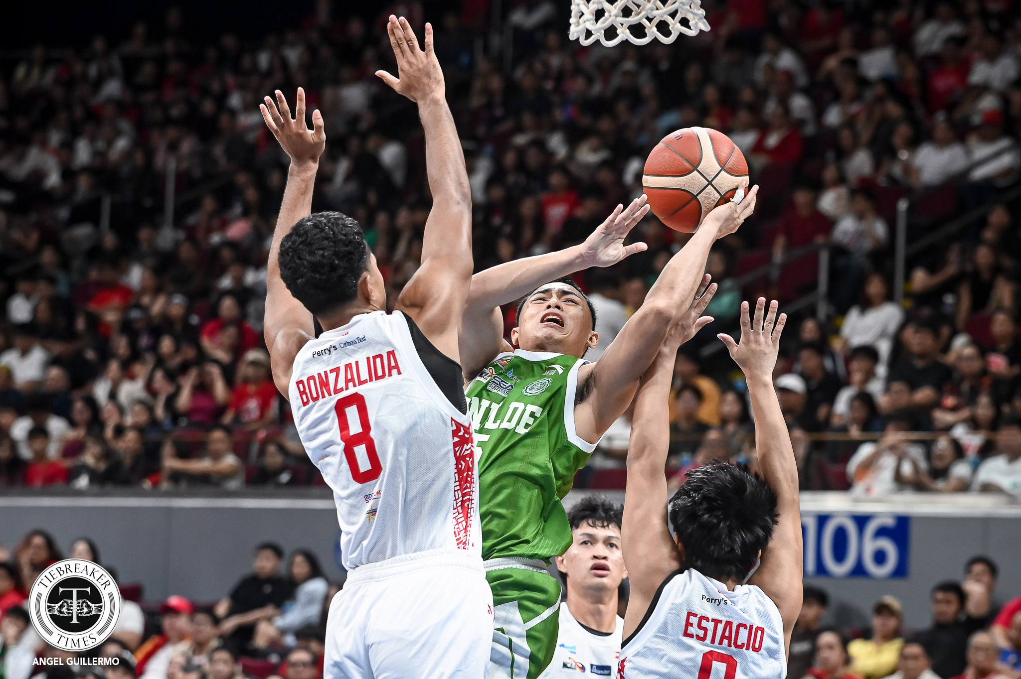 NCAA102-SBU-vs-CSB-Matthew-Jucom-0010 Tovera makes instant impact as La Salle survives NU in UAAP Men's Basketball debut Basketball DLSU News NU UAAP - philippine sports news