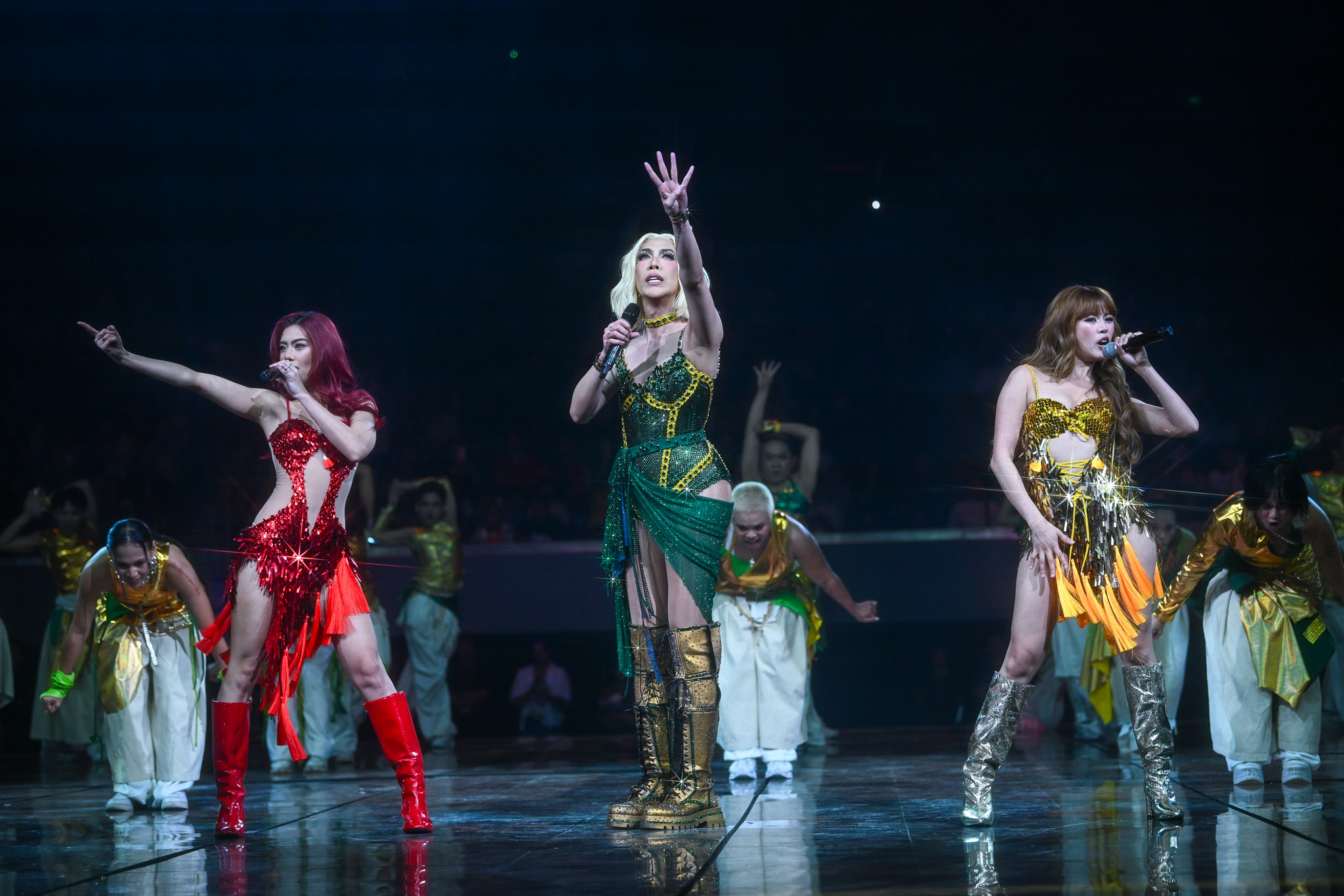UAAP89-Opening-Ceremony-Vice-Ganda-with-Mikha-and-Maloi-6194 Vice Ganda challenges Gen Z to ‘show up, fight’ at UAAP Kickoff Show FEU News UAAP - philippine sports news
