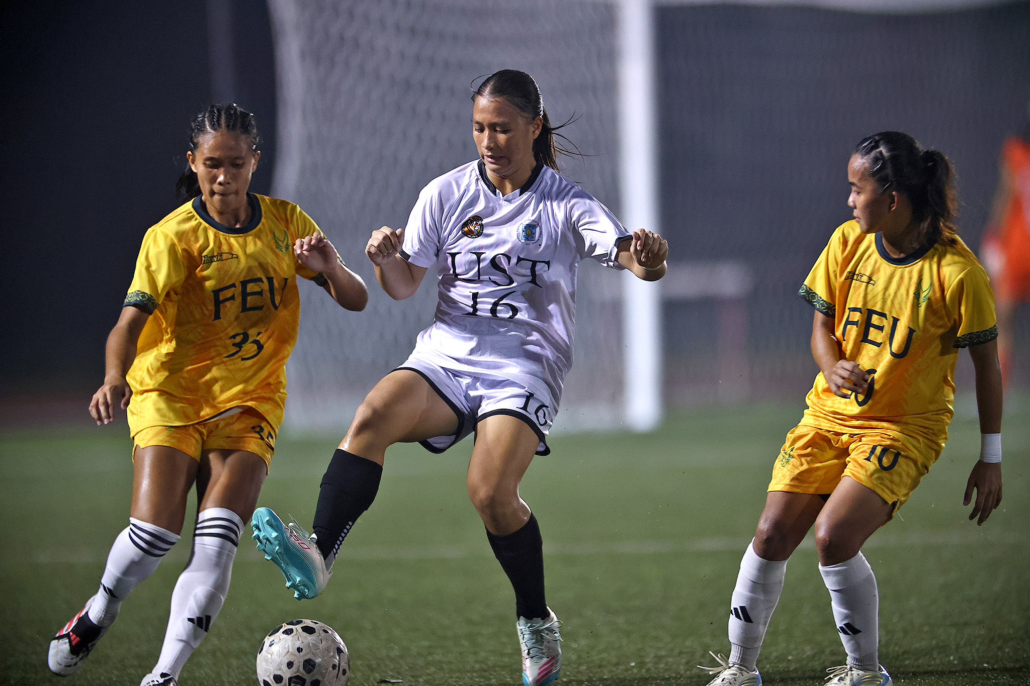 UAAP89-WFB-Anne-Catalonia-Joyce-Gemberva UAAP Women's Football: Sacmar goal, Ranain clean sheet lift depleted FEU over UST FEU Football News UAAP UST - philippine sports news