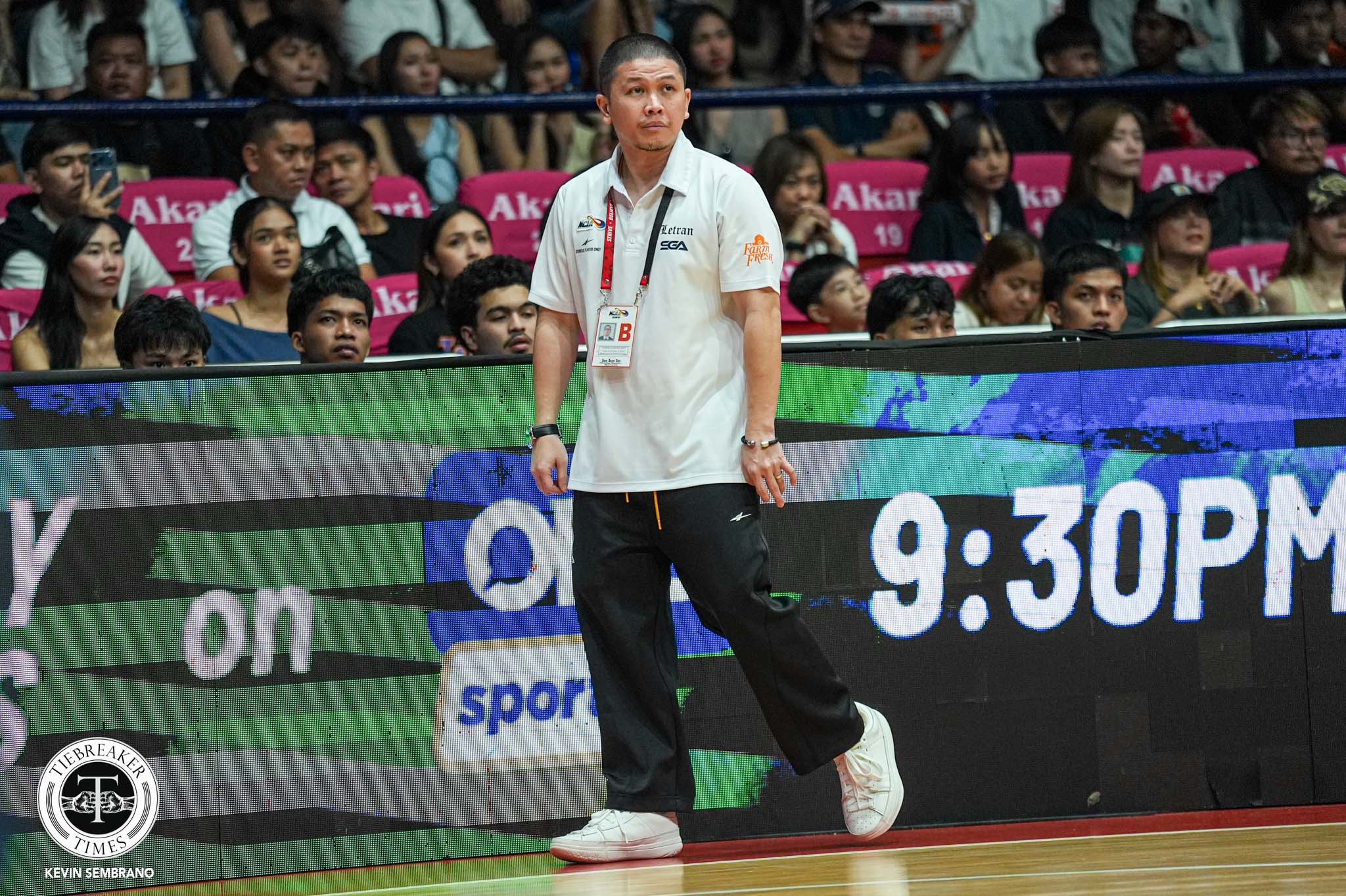Letran head coach Allen Ricardo highlights team's resilience in continuing to win despite the absence of star player Titing Manalili