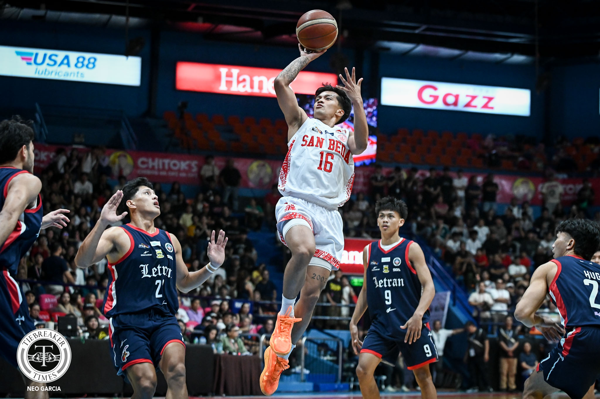 NCAA102-SBU-vs.-CSJL-Daniel-Mercado-3042 Torculas saves best for OT as San Beda edges Letran in NCAA rivalry game Basketball CSJL NCAA News SBC  - philippine sports news