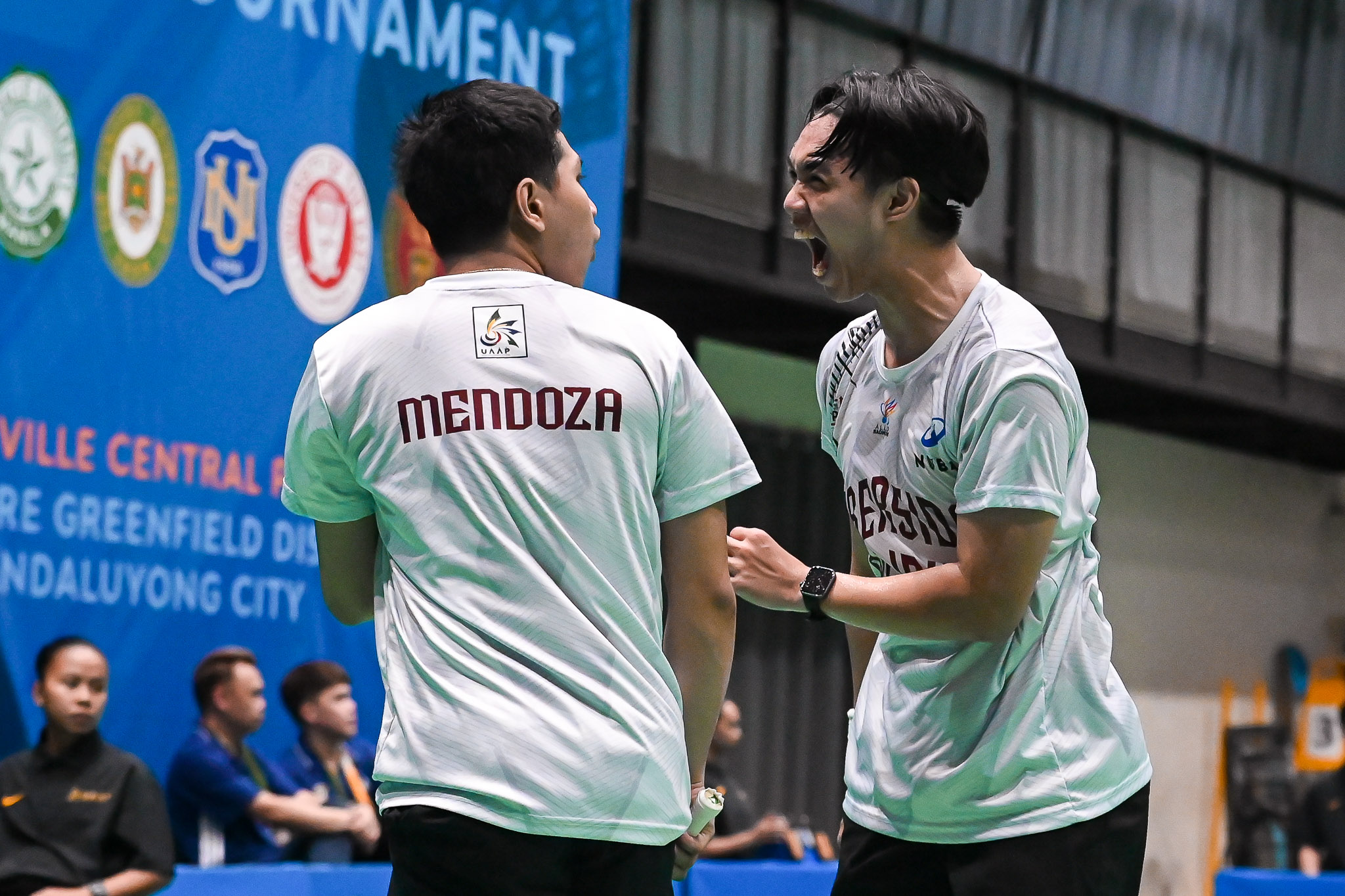 UAAP89-BADMINTON-UP-vs-UST-Ryan-Orbase.-Mendoza-Arjay-Philip-Lopez.-Lazareto-3421 Zafra, Villaflor power NU into UAAP men's badminton singles semifinals ADMU AdU Badminton DLSU News NU UAAP UP - philippine sports news