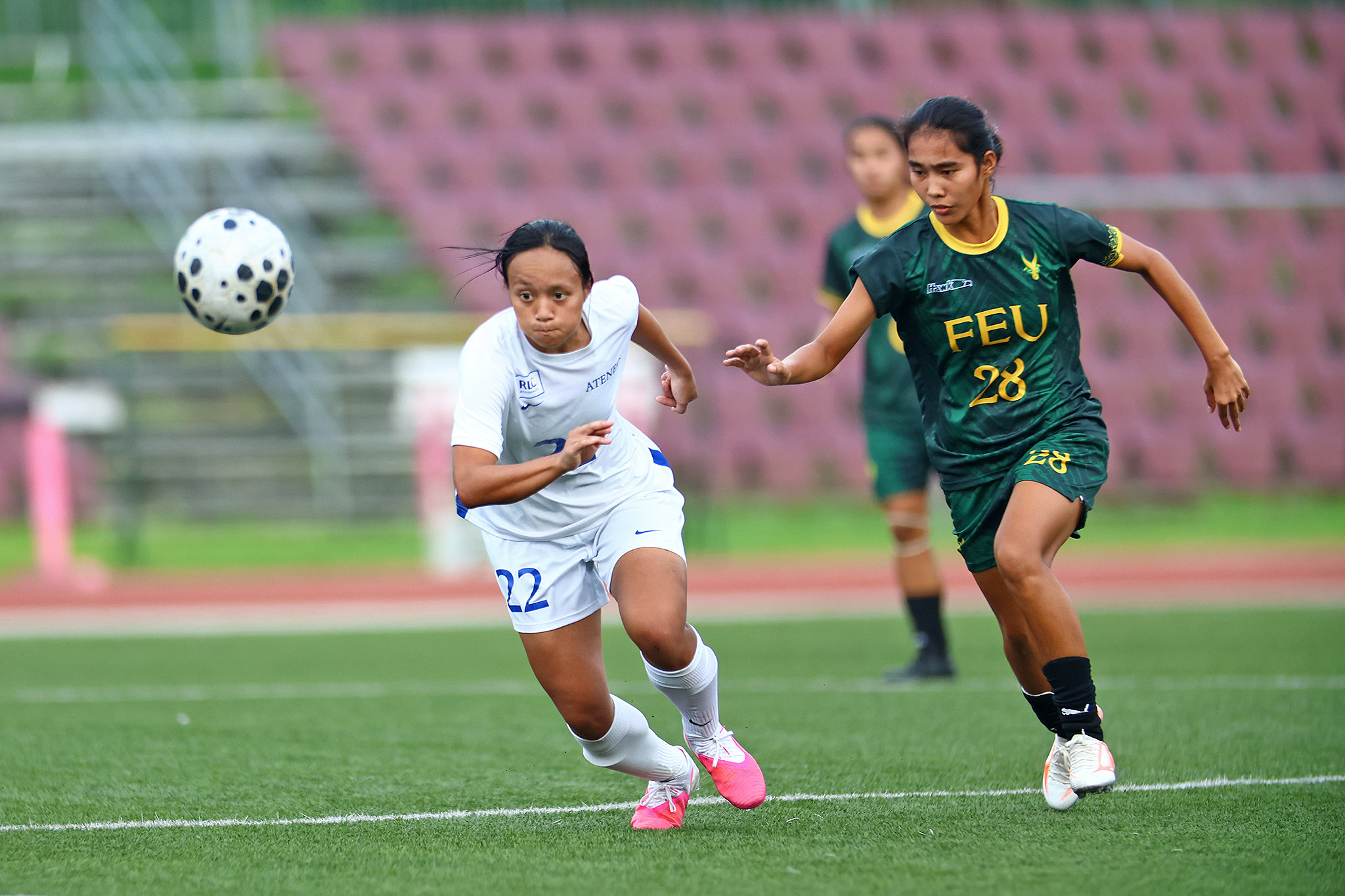 UAAP89-WFB-Jada-Bicierro-Levi-Caban FEU moves within one of sixth straight UAAP women's football finals appearance ADMU FEU Football News UAAP - philippine sports news