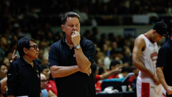 Ginebra head coach Tim Cone during Game 6 of the 2026 PBA Commissioner's Cup Finals - Game 6